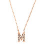 Rose Gold Embellished Initial Pendant Necklace - M,