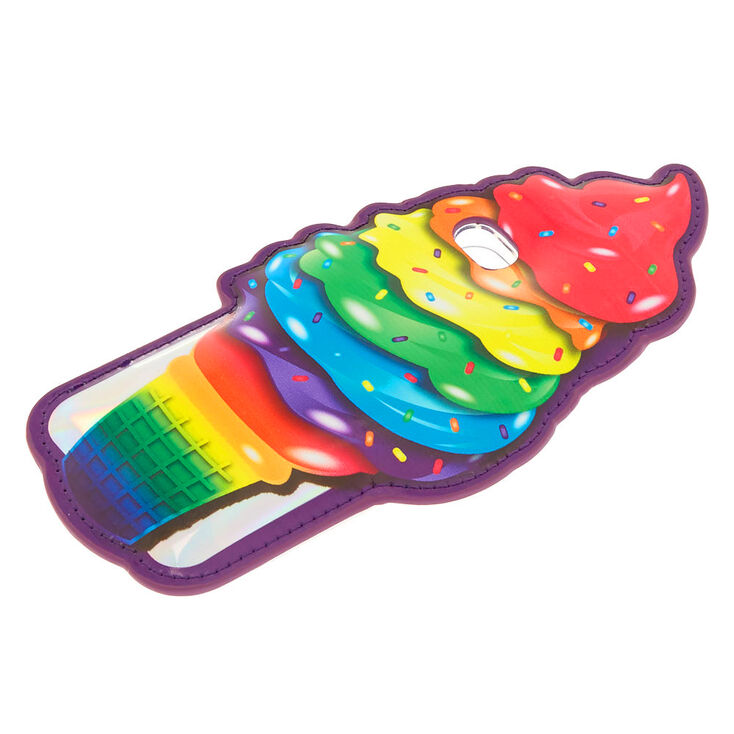 Rainbow Ice Cream Puffy Phone Case,