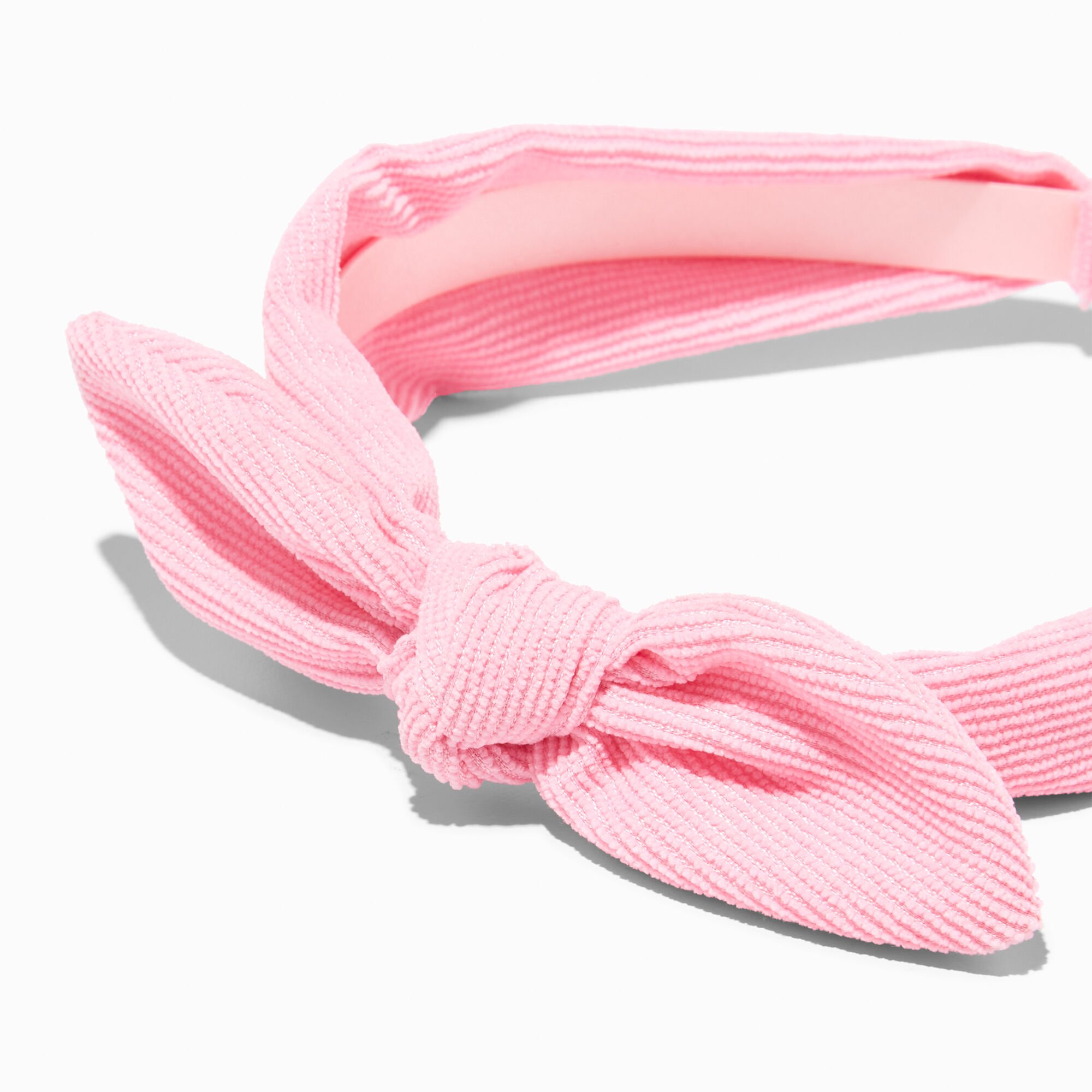 Claire's Club Pink Corduroy Bow Headband,