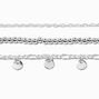 Claire&#39;s Recycled Jewelry Silver-tone Disc Charm Bracelet Set - 3 Pack,
