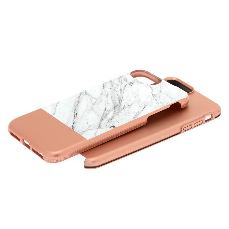 Rose Gold and Marble Protective Phone Case - Fits iPhone 6/7/8,