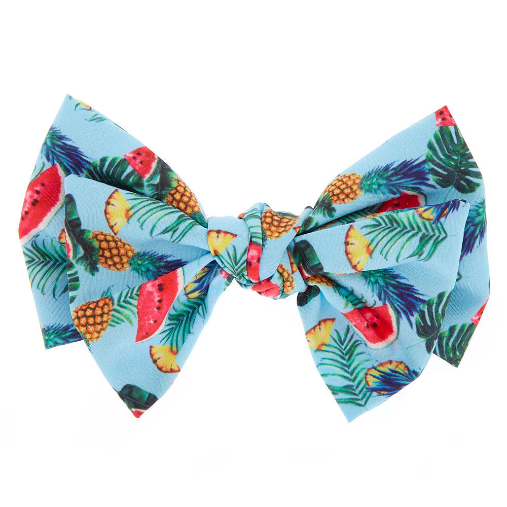 Tropical Fruit Hair Bow Clip - Blue,