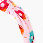 Donut Print Twisted Headband - Pink,