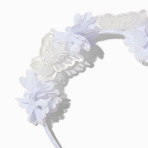 Claire&#39;s Club Special Occasion White Butterfly &amp; Floral Headband,