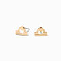 Gold Zodiac Stud Earrings - Libra,