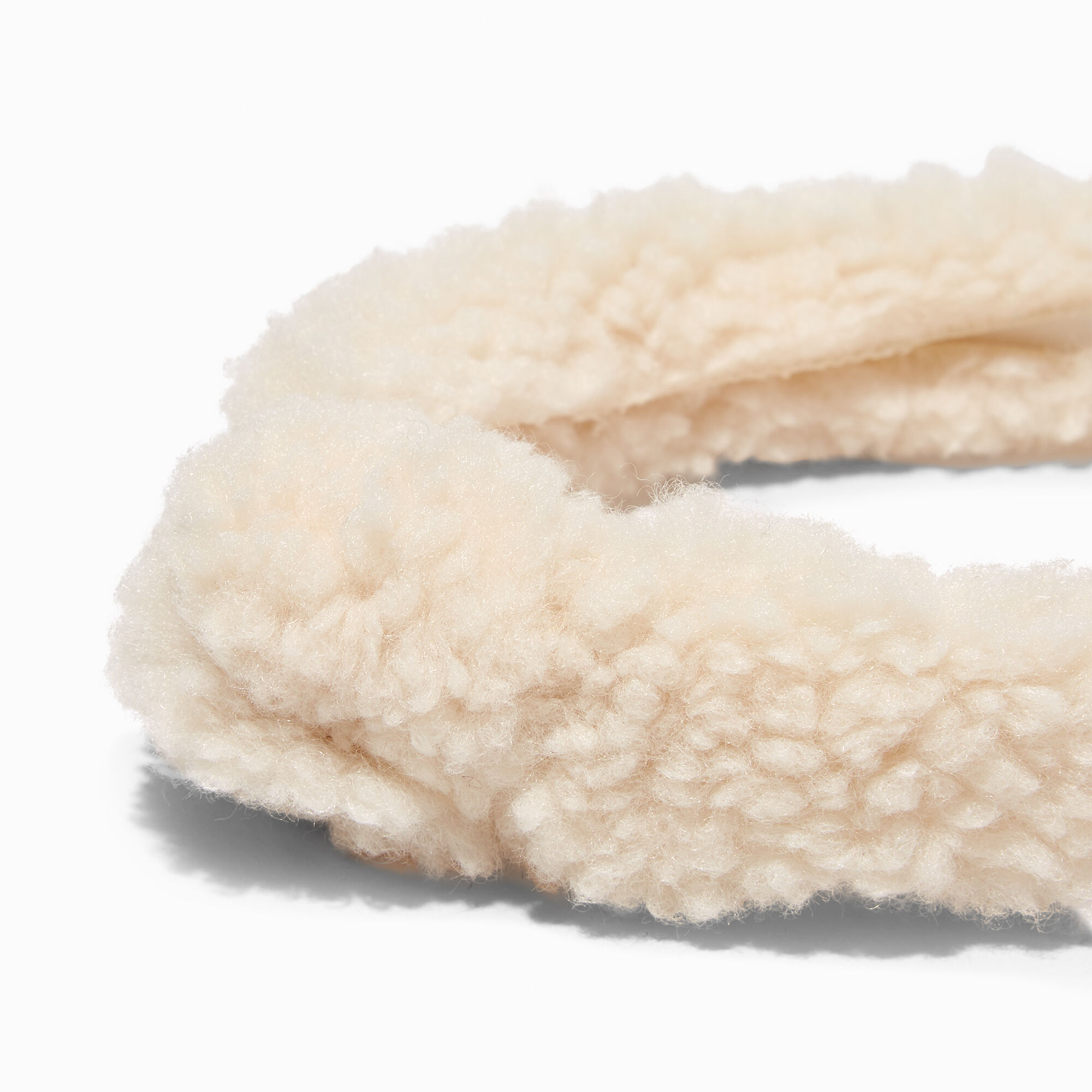 Claire's Club Ivory Sherpa Knotted Headband,
