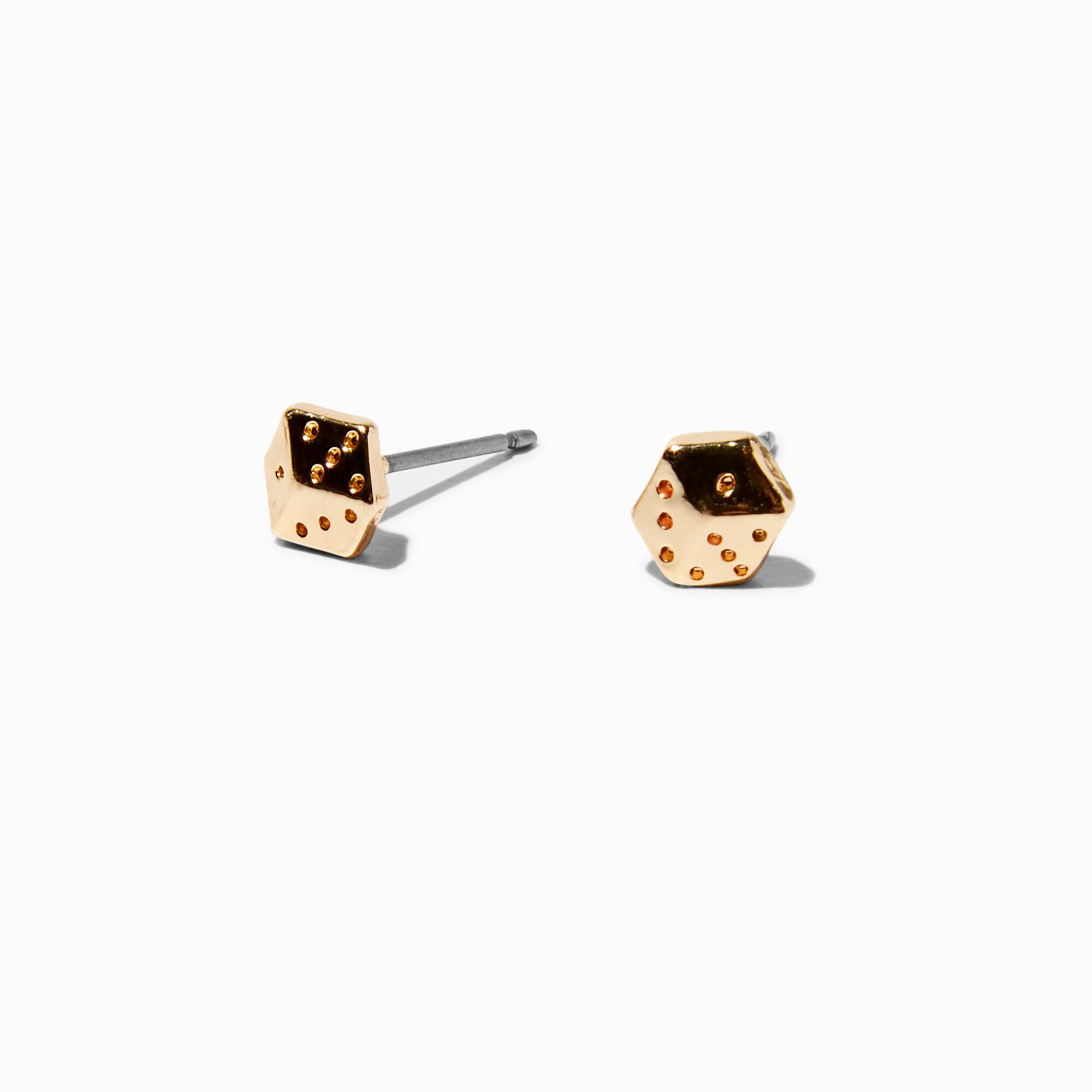 Gold best sale dice earrings