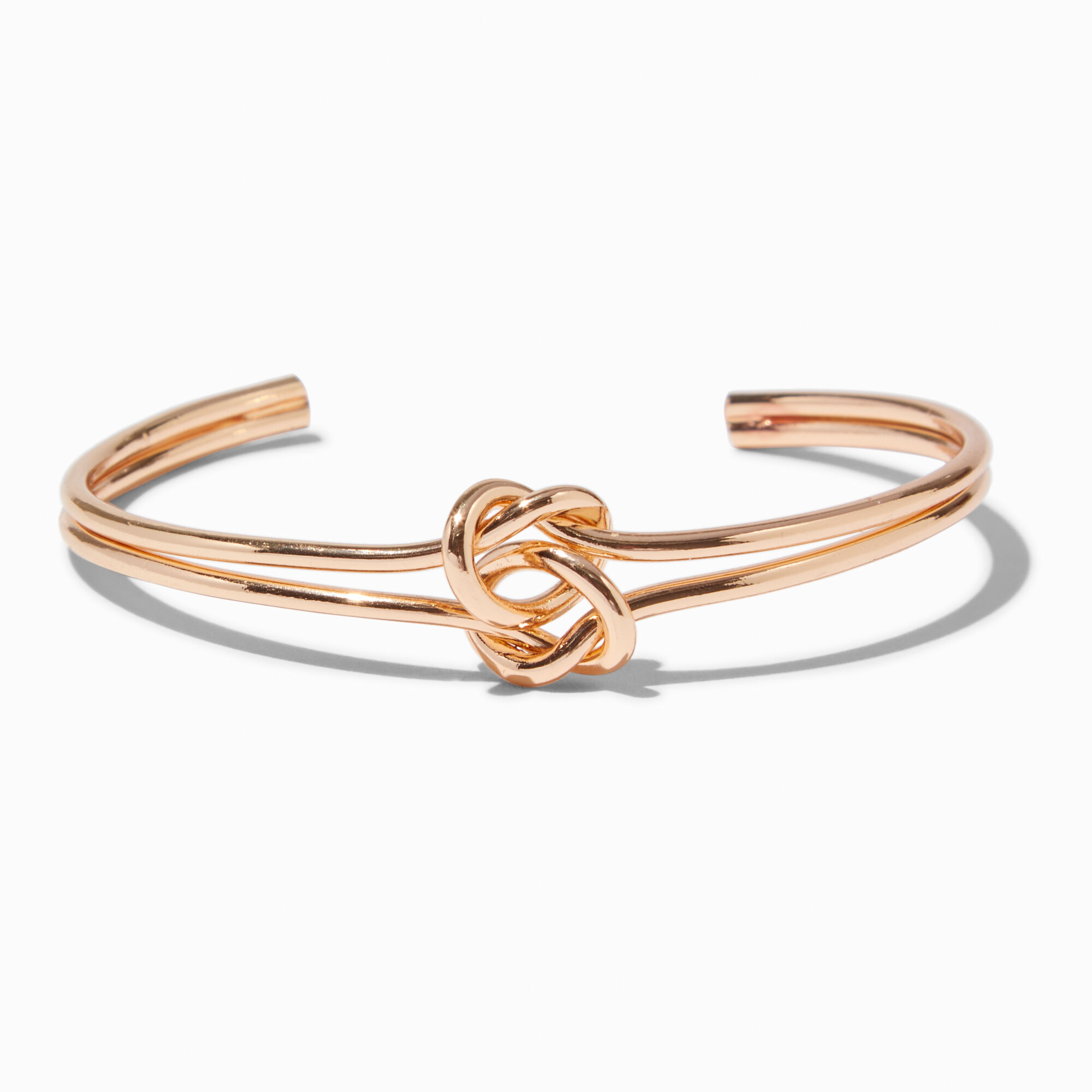 View Claires Tone Double Knot Cuff Bracelet Gold information