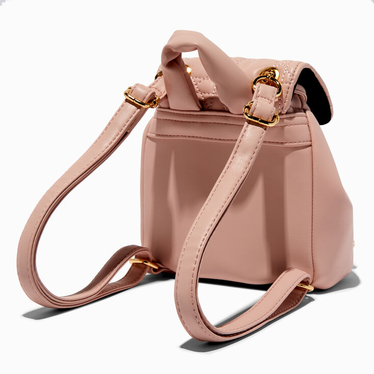 Petit sac &agrave; dos matelass&eacute; rose mauve,