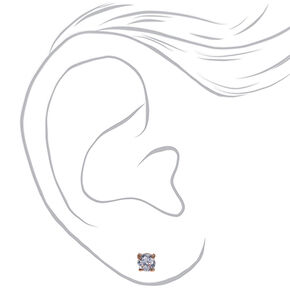 Clous d&rsquo;oreilles ronds avec strass en zircon cubique d&rsquo;imitation couleur dor&eacute; rose - 5&nbsp;mm,