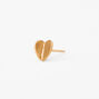 18k Gold Plated One Bent Heart Stud Earring,