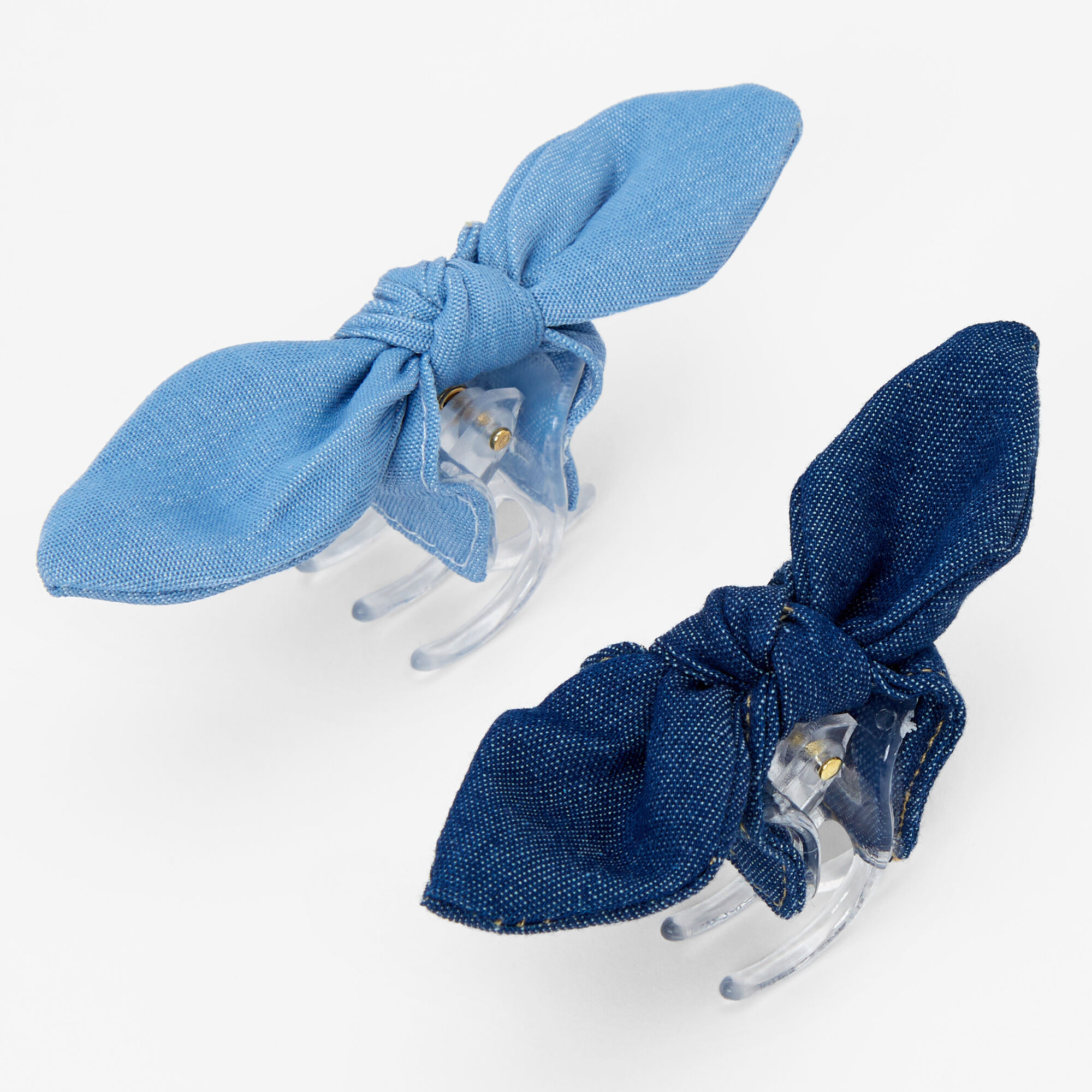 Small Denim Knot Hair Claws - 2 Pack,