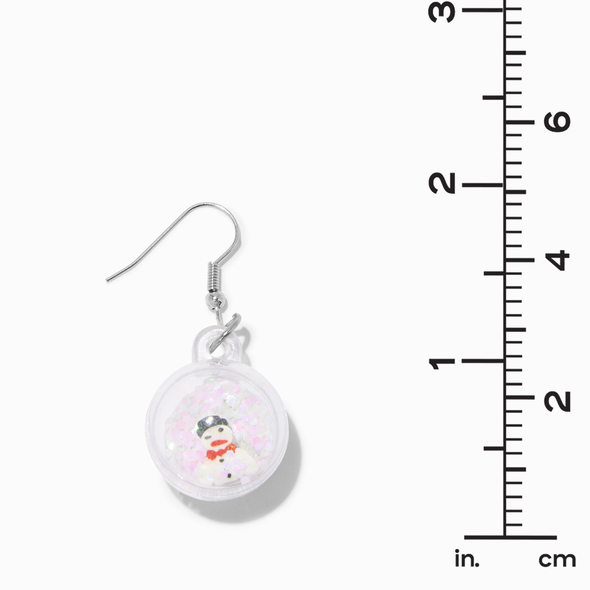 Snowman Snow Globe 1" Drop Earrings,
