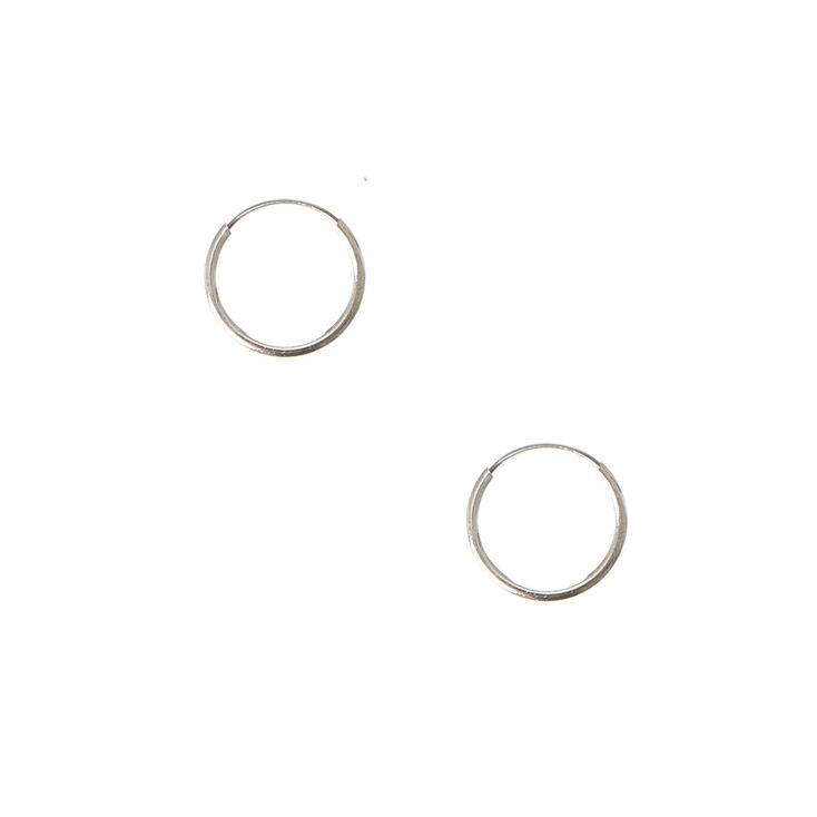 Silver 10MM Hoop Earrings,