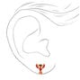 Red &amp; Gold Lobster Stud Earrings,