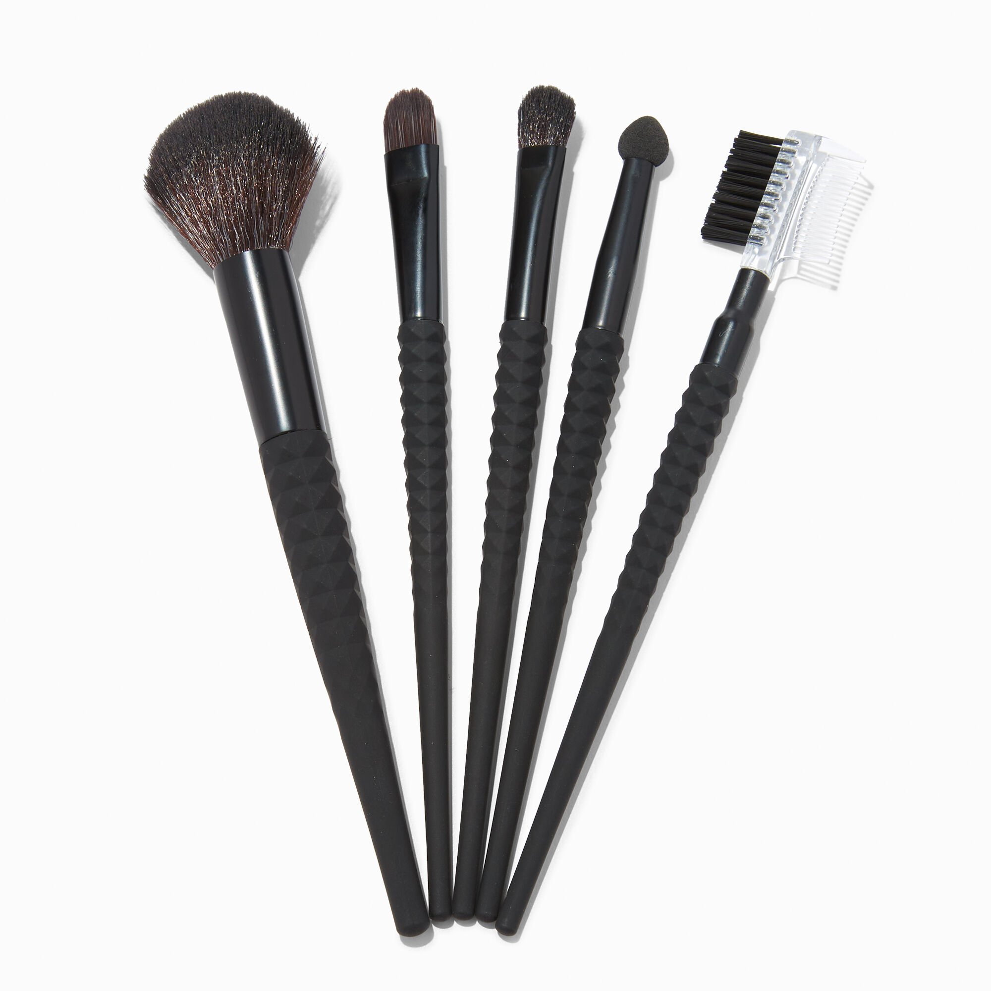 Matte Black Makeup Brushes (5 Pack) | Claire\'s US