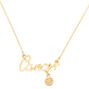 Gold Zodiac Pendant Necklace - Cancer,