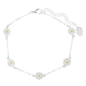 Silver Dainty Daisy Chain Anklet,