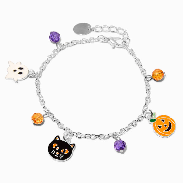 Halloween Enameled Ghost, Cat, &amp; Pumpkin Necklace &amp; Charm Bracelet Set - 2 Pack,