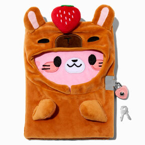 Capybara Costume Cat Plush Lock Diary,