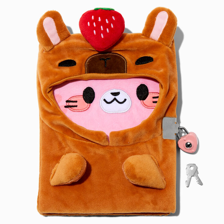 Capybara Costume Cat Plush Lock Diary,