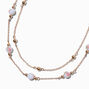Gold-tone Rose Beaded Multi-Strand Necklace,
