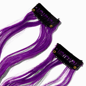 Purple Ombr&eacute; Curly Faux Hair Clip In Extensions - 2 Pack,