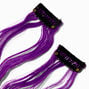 Barrettes avec extensions de cheveux synth&eacute;tiques boucl&eacute;s d&eacute;grad&eacute; violet - Lot de 2,