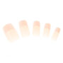 French Manicure Extra Long Square Faux Nail Set - 24 Pack,