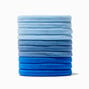 Mixed Blues Rolled Hair Ties - 10 Pack,