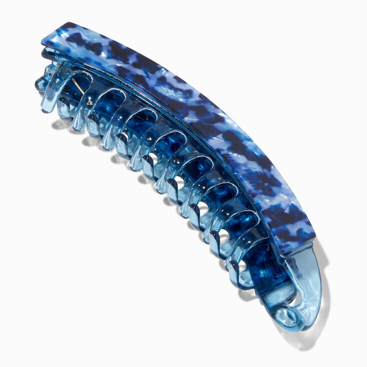 Blue Tortoiseshell Acrylic Banana Hair Claw,