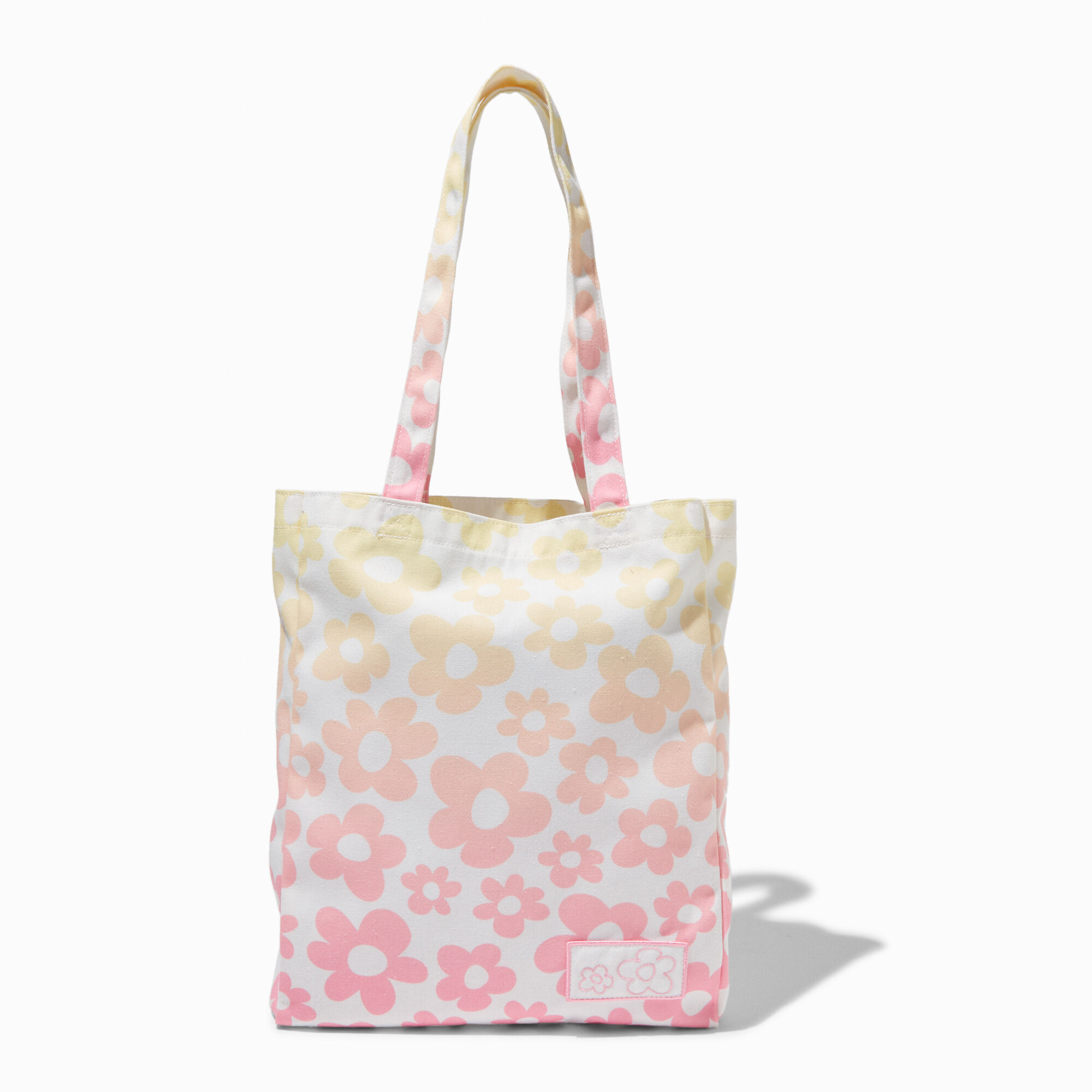 Sac cabas en toile marguerite dégradé pastel,