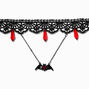 Ras-de-cou dentelle chauve-souris noir Halloween,