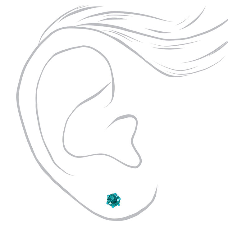 Clous d&#39;oreilles 4&nbsp;mm strass arc-en-ciel - Lot de 9,