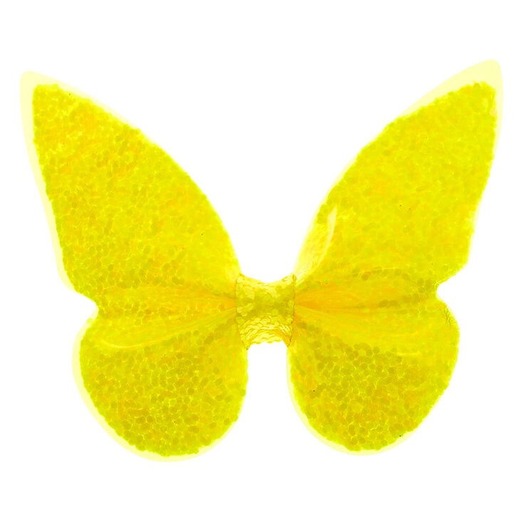 Barrette &agrave; cheveux papillon fluo - Jaune,