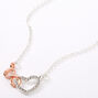 Mixed Metal Infinity Loop Heart Pendant Necklace,
