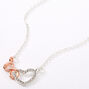 Silver &amp; Rose Gold Infinity Loop Heart Pendant Necklace,