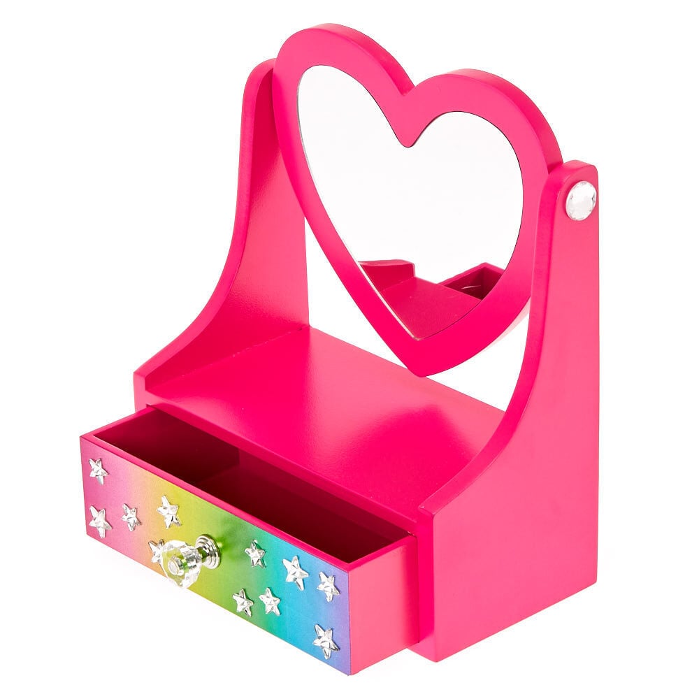 Rainbow Bling Amoire with Heart Mirror,