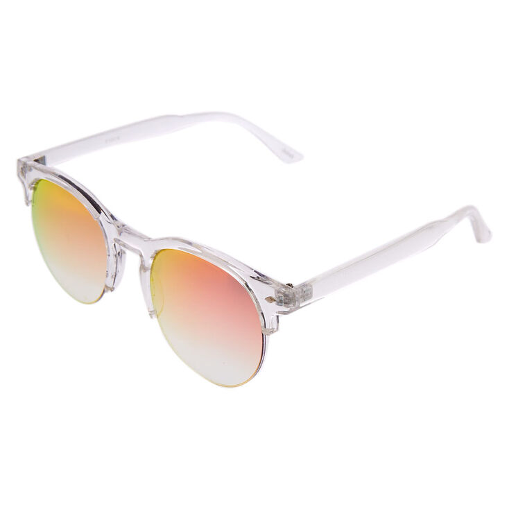 Lunettes de soleil effet miroir style mod rond - Transparent,