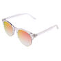 Round Mod Transparent Mirrored Sunglasses - Clear,