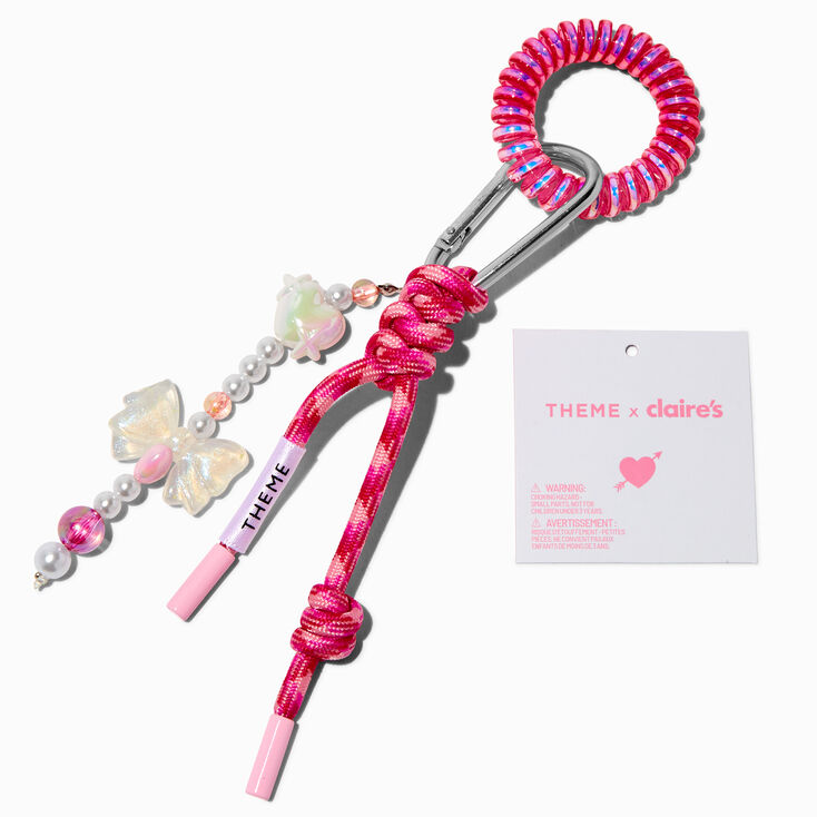 T H E M E x Claire&#39;s Pink Bow Cluster Keychain,