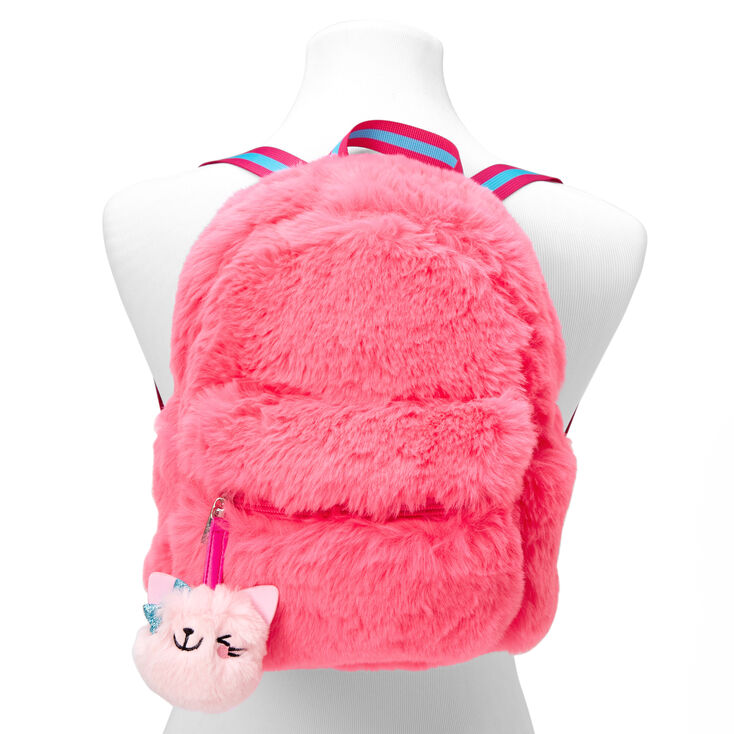 Kitty Candy Pink Furry Mini Backpack,