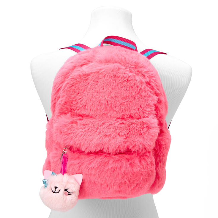 Fuzzy Kitty Mini Backpack - Pink