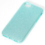 Teal Glitter Protective Phone Case - Fits iPhone 6/7/8/SE,