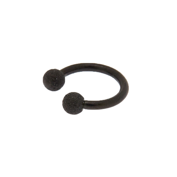 Titanium 16G Matte Cartilage Earring - Black,