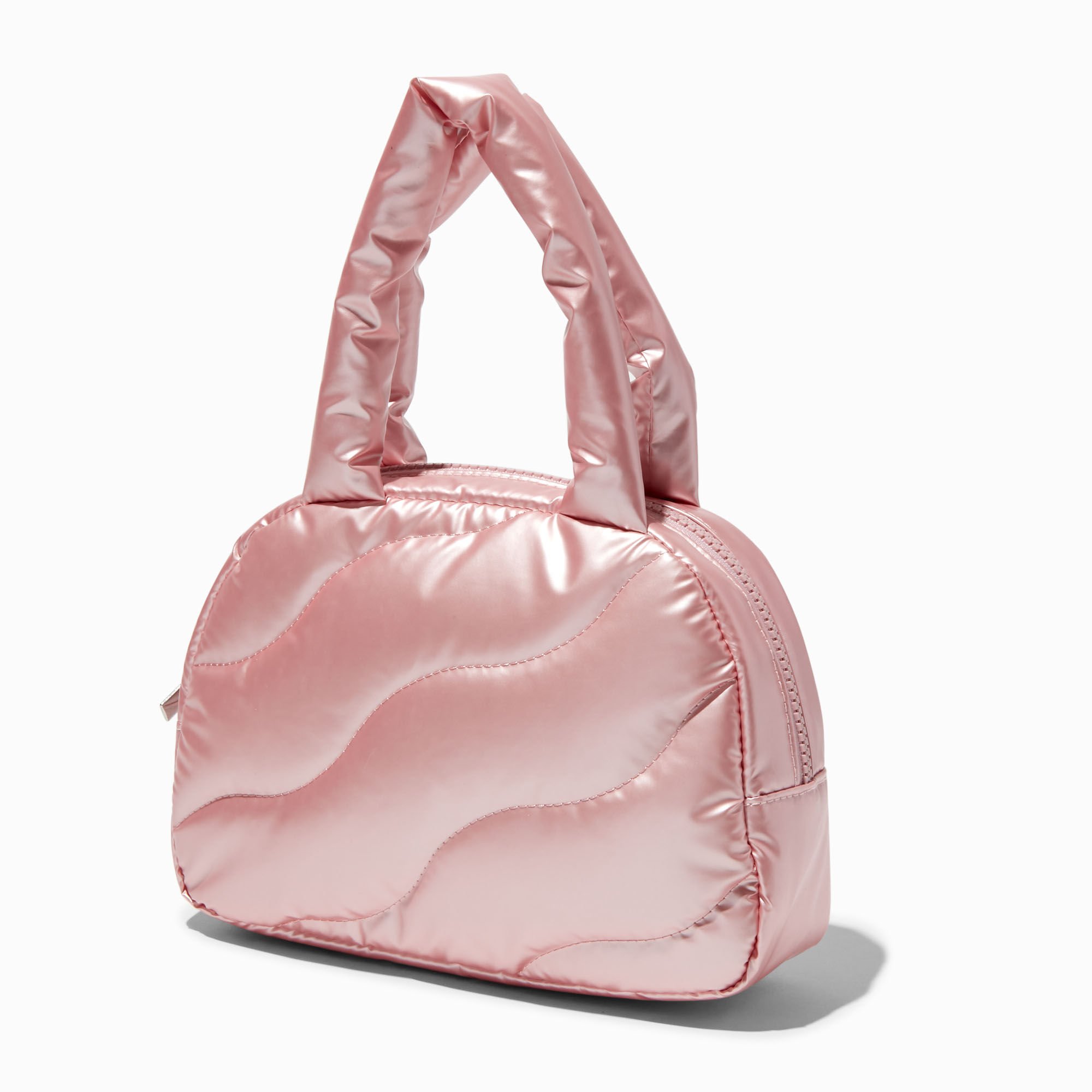 Pink Puffy Nylon Shoulder Bag,