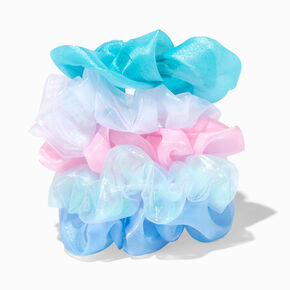 Pastel Holographic Sheer Hair Scrunchies - 5 Pack,