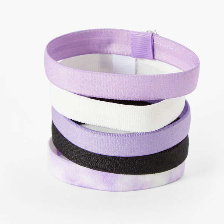 Mixed Purple Sport Grip Hair Ties - 5 Pack,