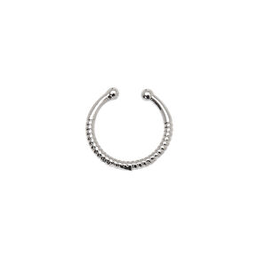 Silver-tone Spring Faux Hoop Nose Ring,