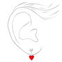 Sterling Silver Heart Drop Earrings,
